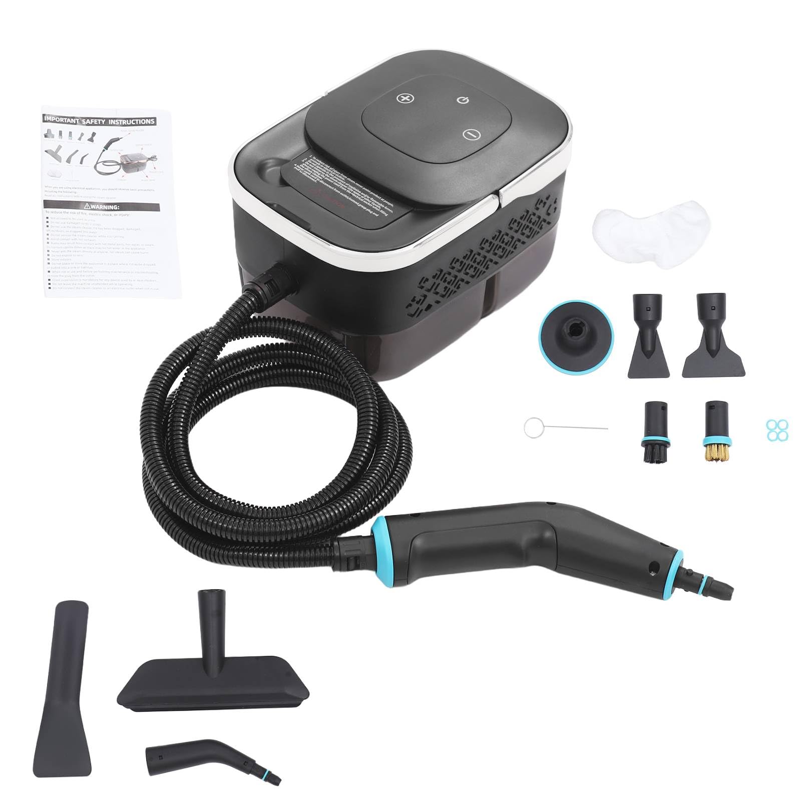 Handheld Steam Cleaner 1500W Car Detailing Steamer with 6 Adjustable Settings for Home Use High-Temperature Steam Disinfection Machine
