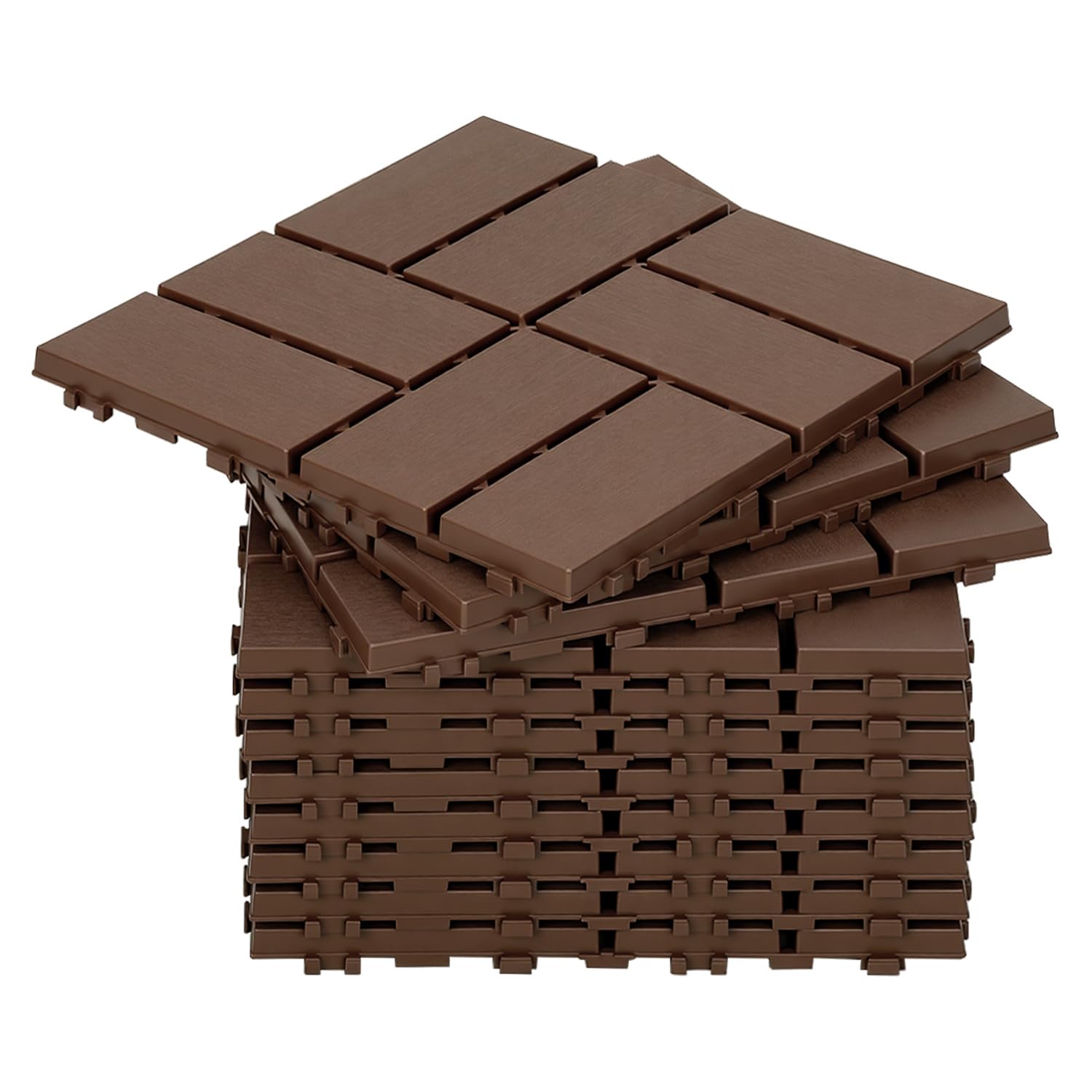 33 piastrelle per terrazze, 30 x 30 cm, 33 pezzi, 3 m², per balconi, balconi, terrazze, con sistema a incastro, in plastica, resistenti alle intemperie, per giardino, balcone, terrazza
