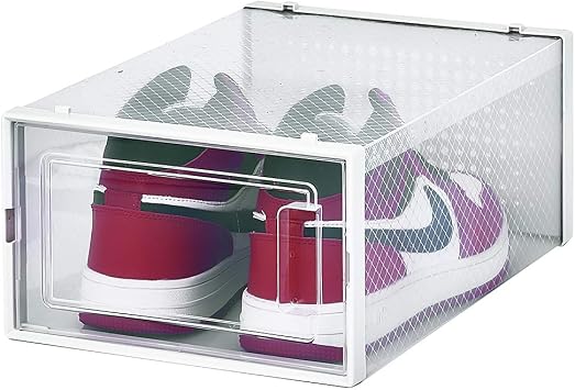 OnDisplay Clik Stackable Interlocking Shoe Box System Standard Clear/White, Single Box
