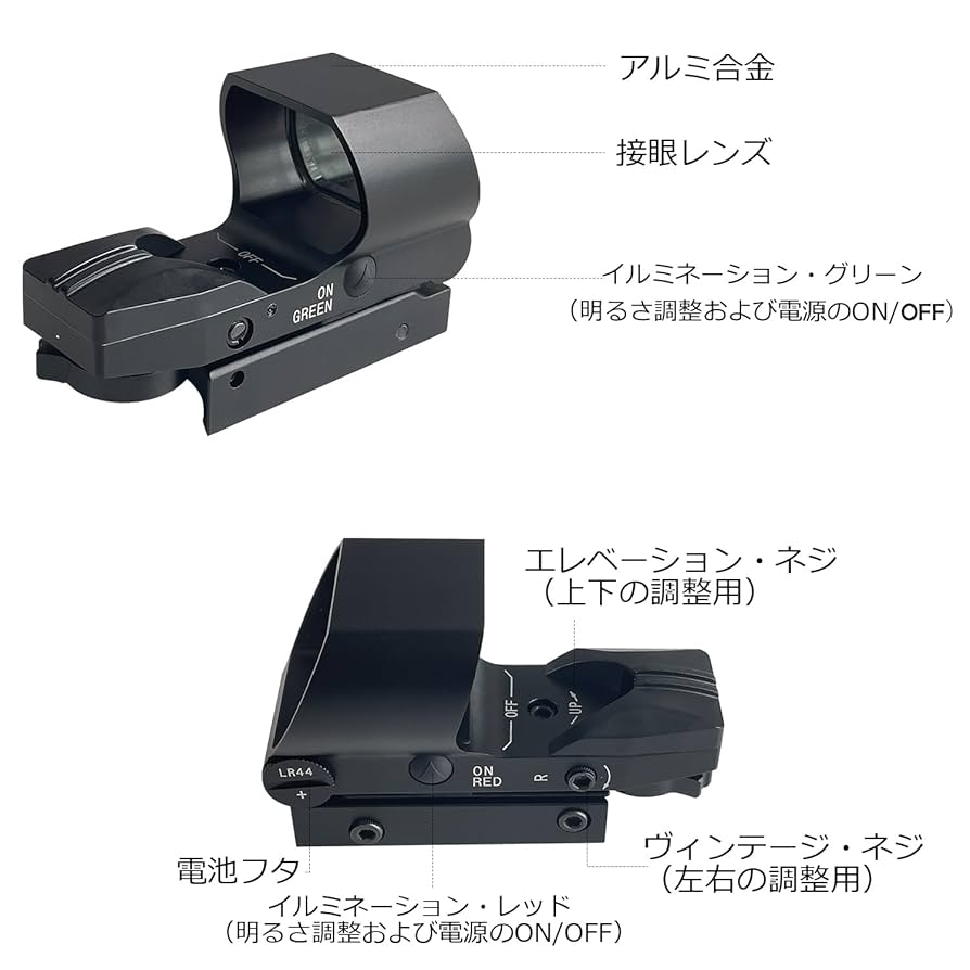 Amazon | Socpuro ドットサイト レプリカ ホロサイト 2色