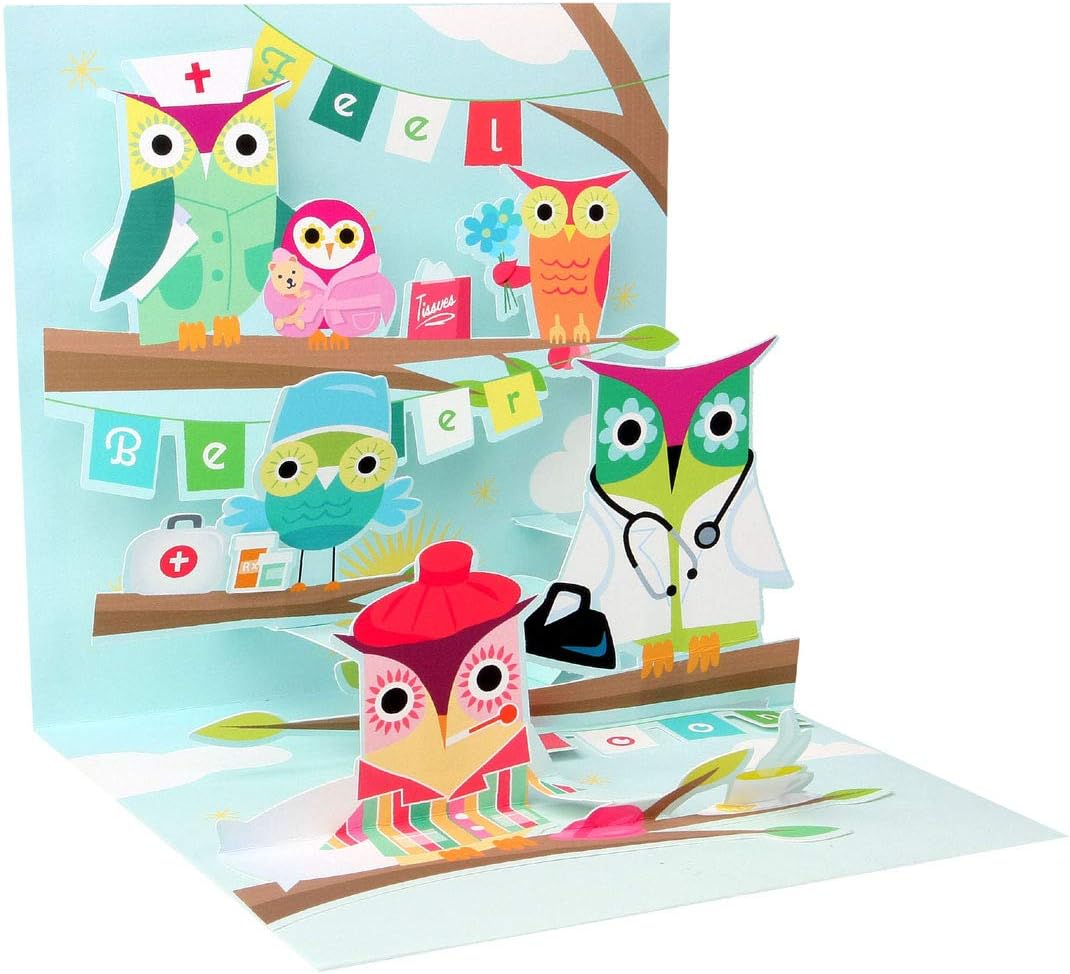 Get Well Owl Treasures Pop-Up Greeting Card