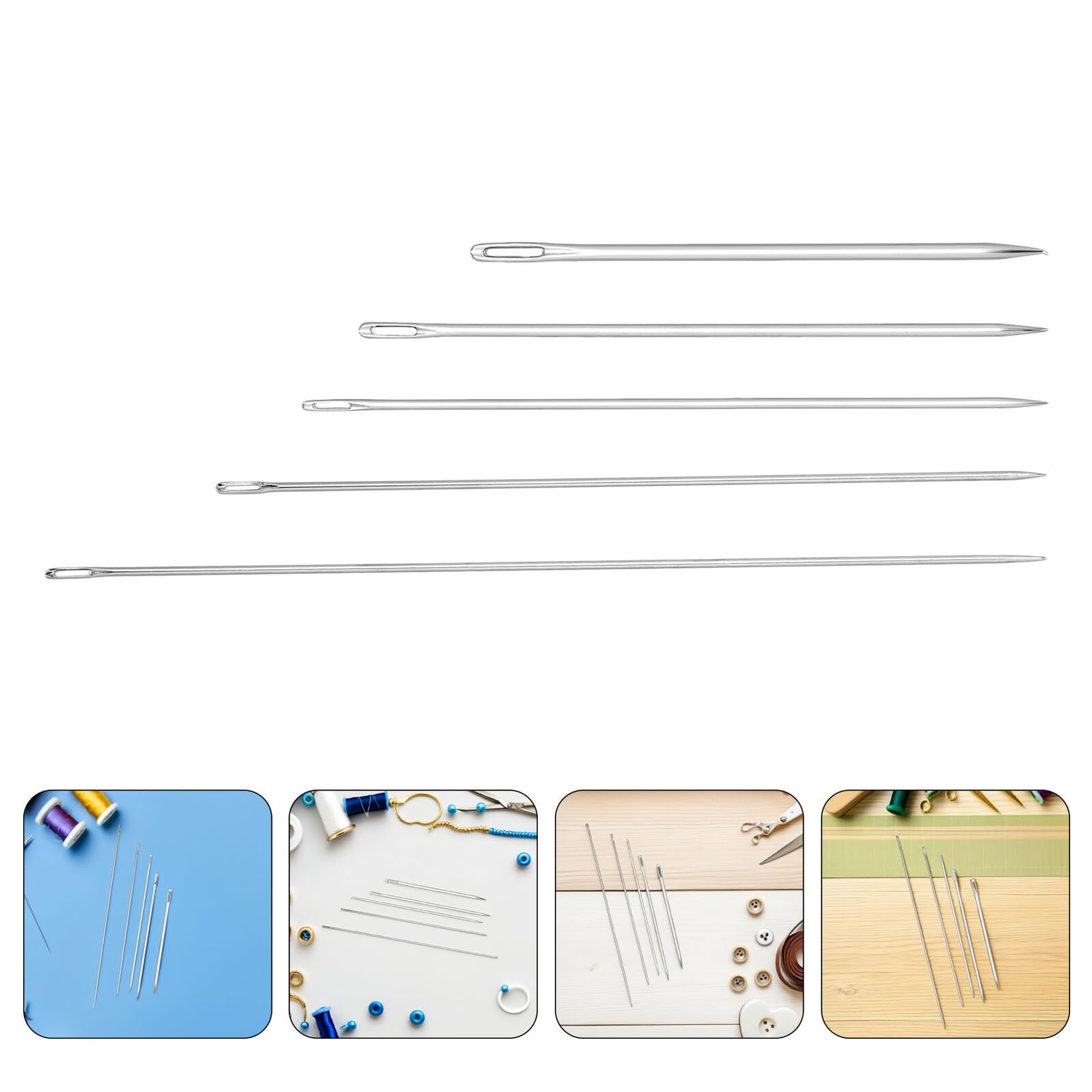 DECORNIJIA 25 piezas Agujas Grandes para Coser Mano Extra Largas y Resistentes para Cuero Bordado y Acolchado con Diseño de Ojo Grande para Fácil Enhebrado y Uso Tejidos Gruesos