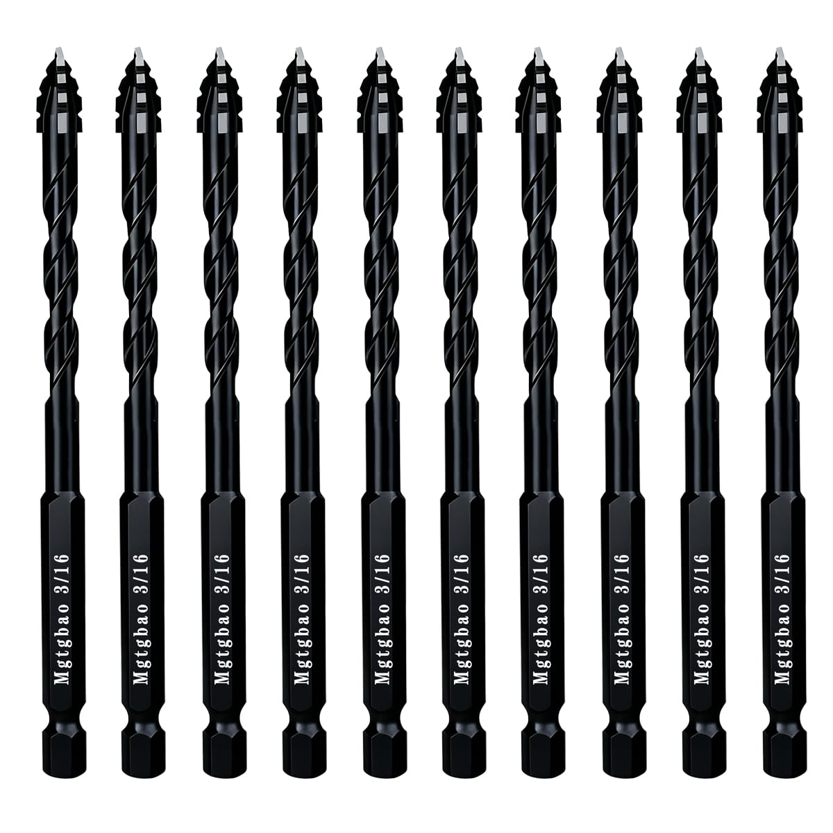 Black Masonry Drill Bits - 10PC Carbide Set -1