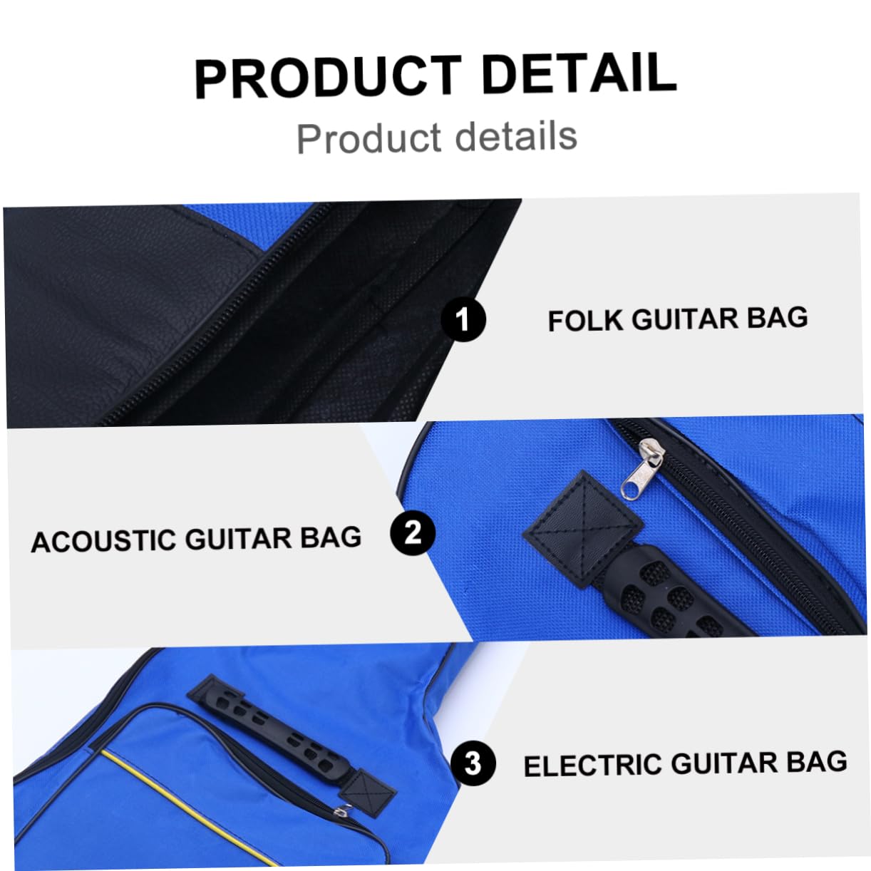 WHAMVOX Oxford Cloth Folk Guitar Bag with Double Straps Comfortable Backpack Design for Easy Carrying and Protection of Your Acoustic Guitar Blue