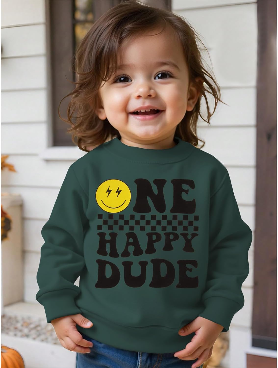 SOFEON First Birthday Sweatshirt Baby Boy One Happy Dude Pullover 1st Birthday Outfit One Year Old Long Sleeve Shirt Fall Top - Image 2