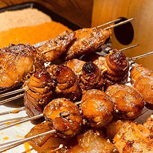 8 Inch Stainless Steel Skewers 12Pcs, Bbq Skewers,Reusable Stainless Steel Barbecue Skewer Sticks For Grilling Kebob Meat Chicken Vegetable Appetiser #TOP2