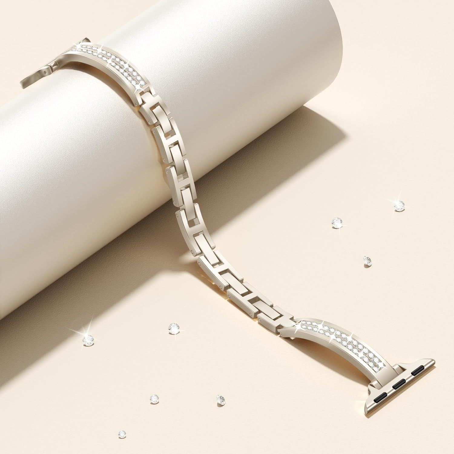 Adorve Slim Gold Bands Compatible with Apple Watch Bands for Women 38mm 40mm 41mm 42mm 44mm 45mm 46mm, Cute Dressy Thin Bracelet Stainless Steel Metal Strap for iWatch Bands Series 11 10 9 8 7 6 5 4 3 SE - Image 3