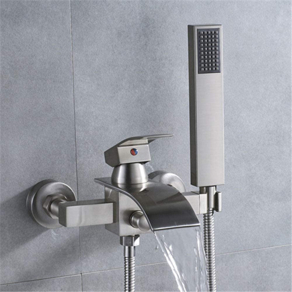 Mitigeur de baignoire mural cascade noir mat haut de gamme - 2