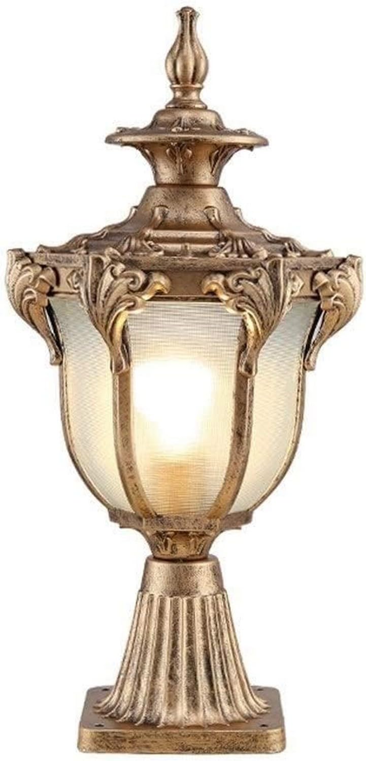 Post Light Column Lamp European Outdoor Pillar Light Wall Garden Light Waterproof Gate Lamp Creative Aluminum Rustproof Lawn Lamp Garden Villa Door Lamp Street Decor Lamp,Brass