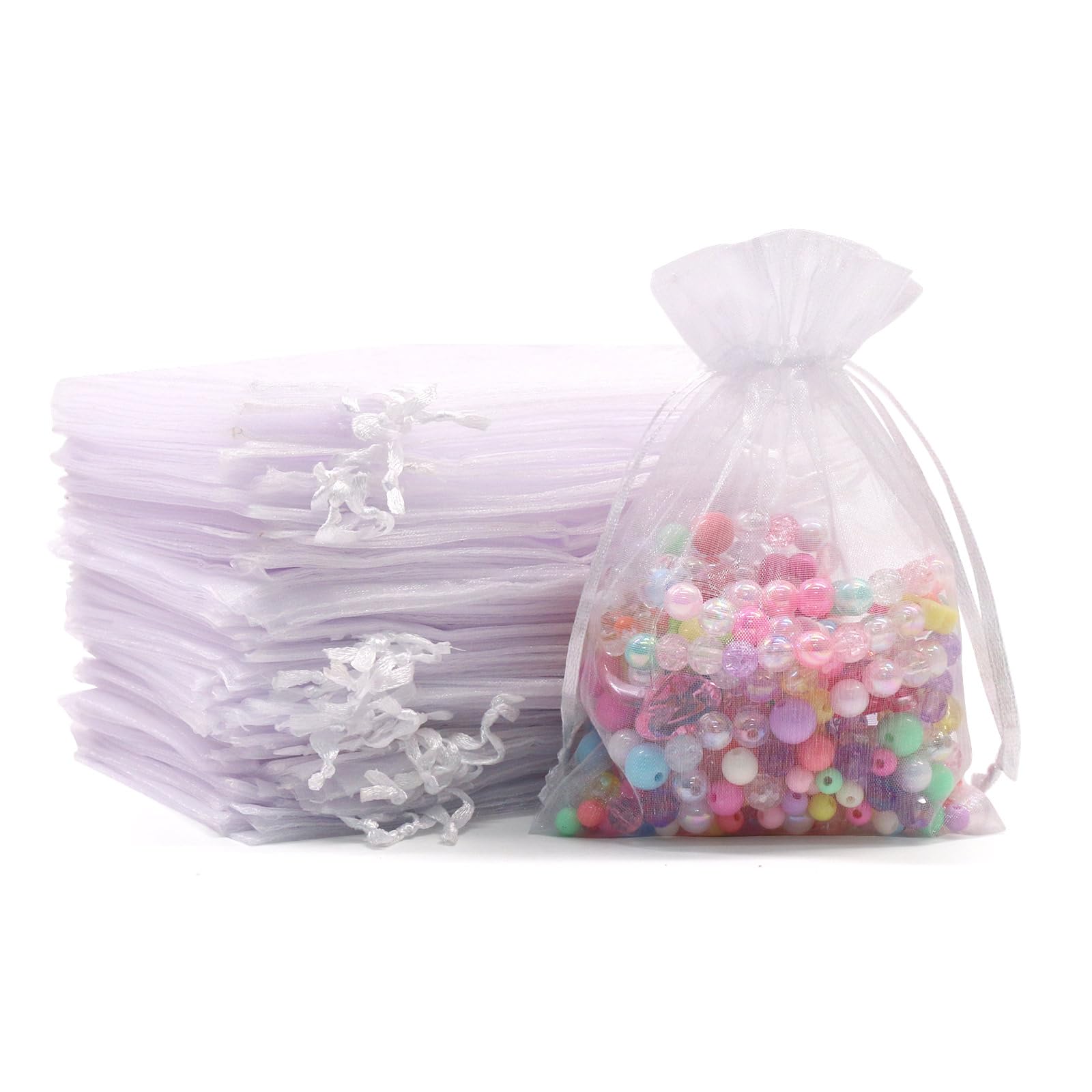 Bolsas de organza blancas SumDirect de 10x15cm para joyería y recuerdos de boda