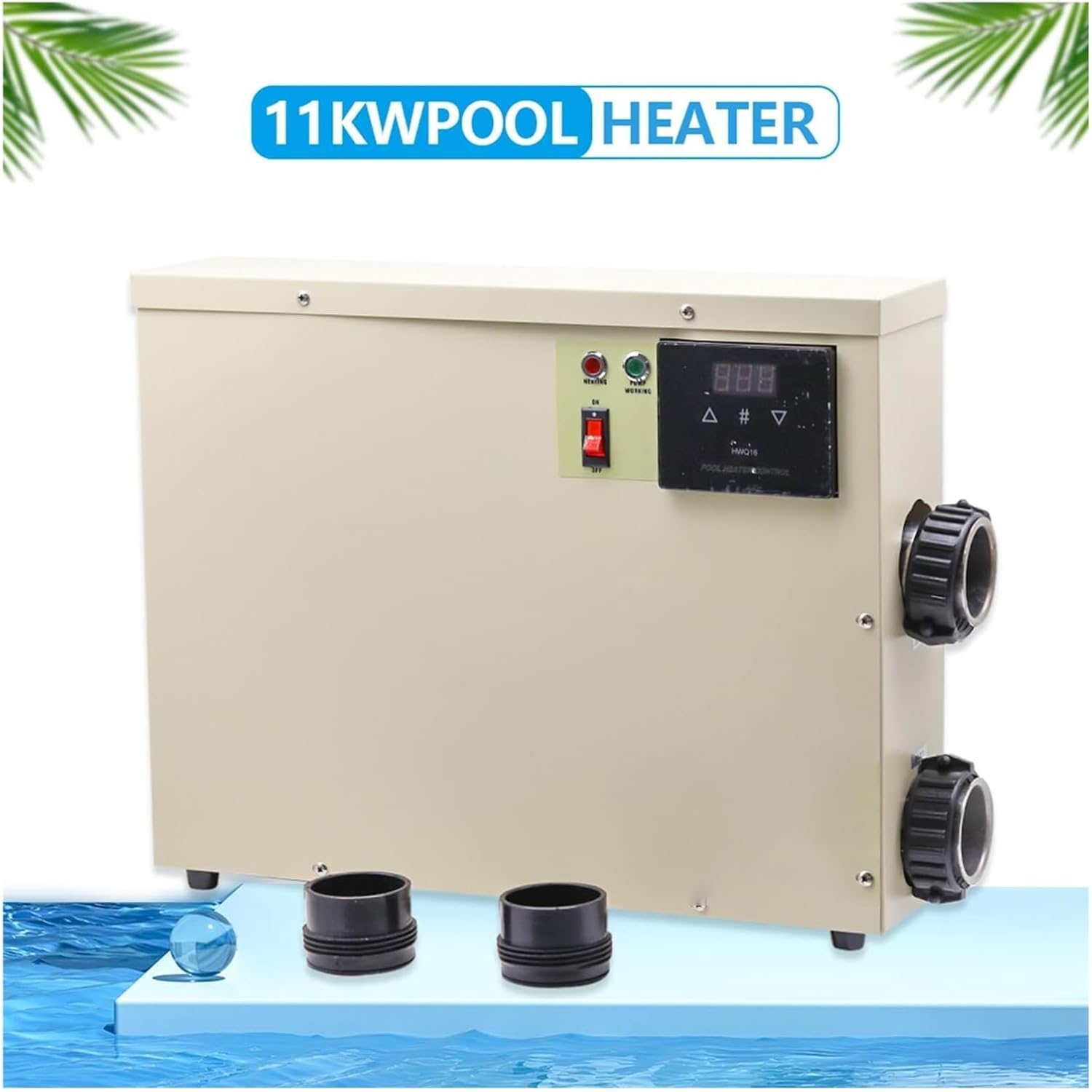 Riscaldatore elettrico per piscina, 11 KW 220 V, scaldabagno digitale con controllo intelligente, riscaldamento automatico e temperatura regolabile per spa domestica, doccia dell'hotel