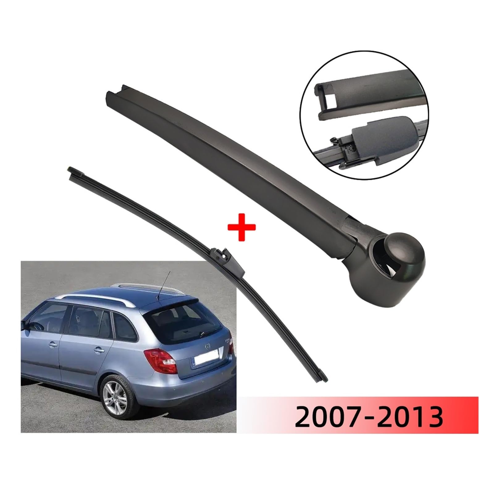 limpiaparabrisas Kit De Brazo Y Escobilla De Limpiaparabrisas Trasero, Compatible Con Skoda Fabia 2007-2013, Paquete De 1 O 2(1set)