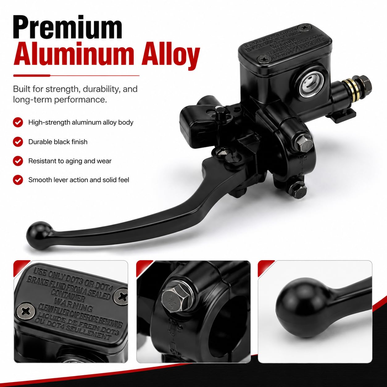 Pompa Freno Anteriore Sinistra Moto, 7/8" 22mm Cilindro Maestro Leva Frizione E Freno Moto, Manubrio Moto Pompa Leva Freno E Frizione Moto Per 50cc 110cc 150cc Atv Quad Dirty Pit Bike