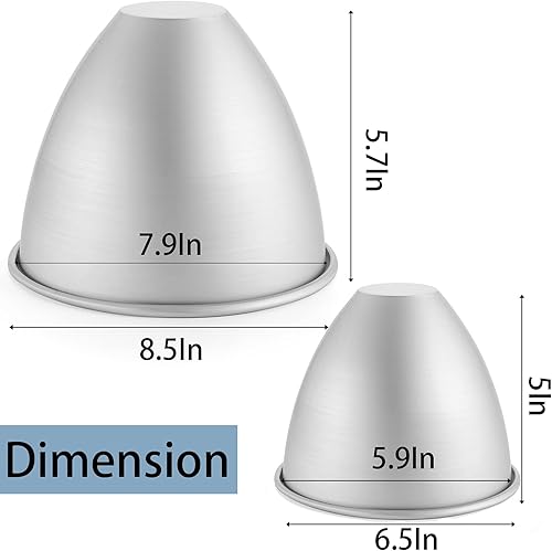 Miniatura 2 de WUWEOT Paquete de 2 moldes para tartas de vestido de muñeca, molde de pastel de falda de princesa de 8 y 6 pulgadas, molde de postre de aluminio