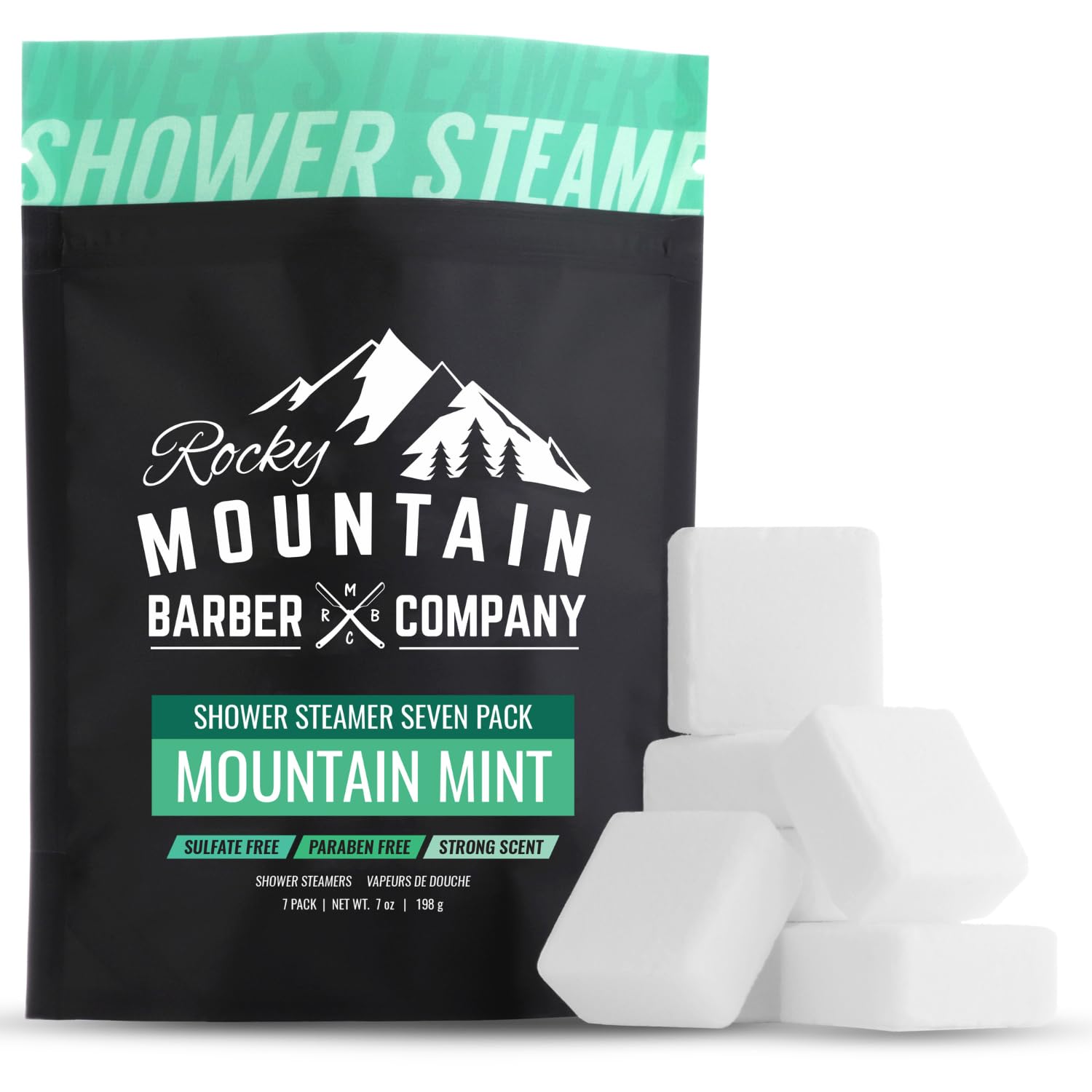 Rocky Mountain Barber Company Mountain Mint Shower Steamers, 7-Pack
