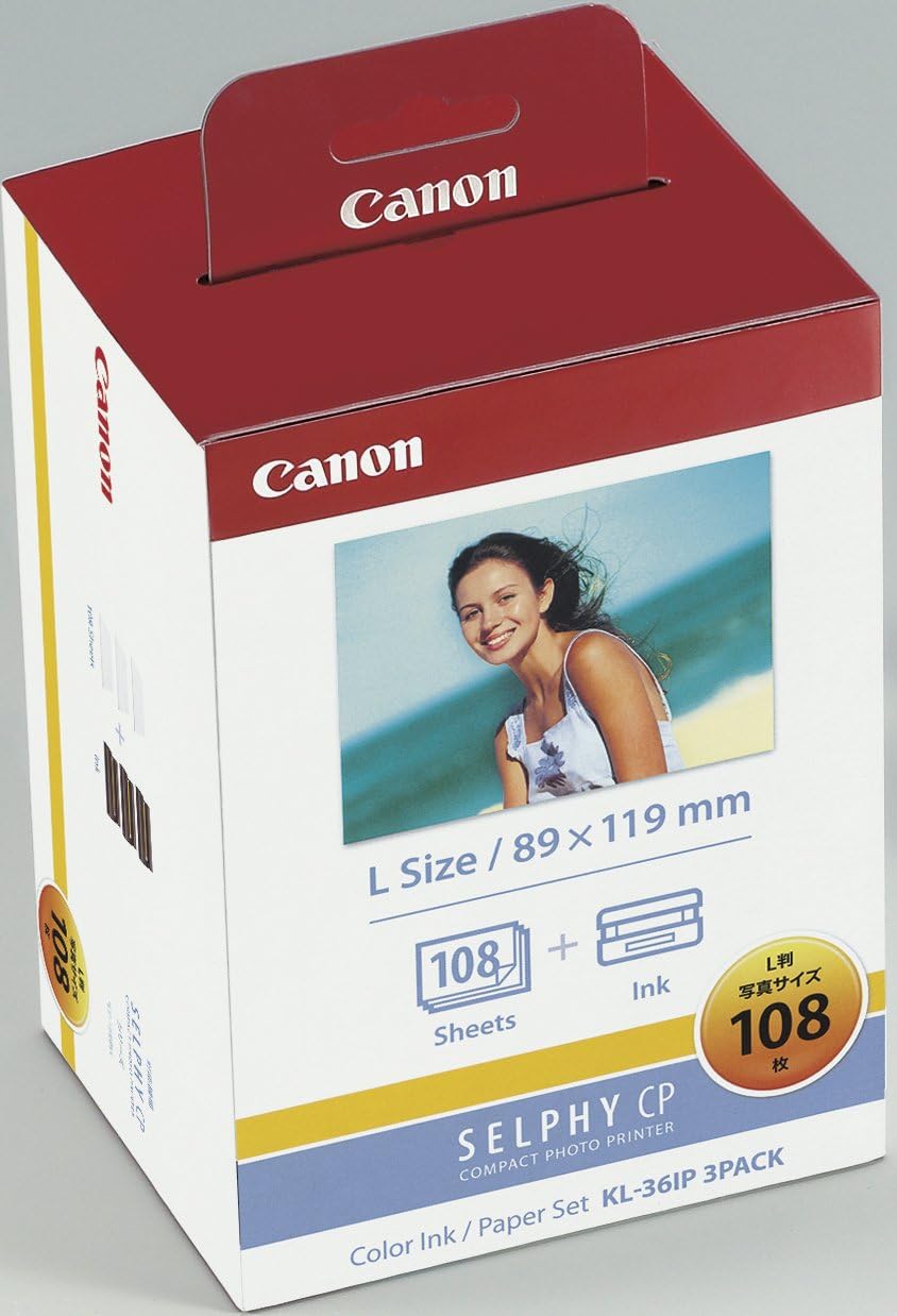 Canon Printer Ink and Paper, 108 Sheets, Multi-Color, 119 x 89 mm, 3 Packs