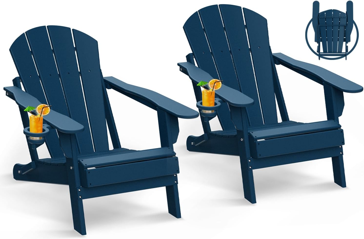 GREENVINES FoldingAdirondackChairsSetof2 HDPE