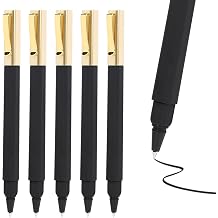 6 Pack Gel Pens Black 0.5 mm Medium Point Gel Ink Black Pens with Cap Quick Drying Ballpoint Pen Smooth Writing Fine Point Pen for Journaling School Office Supplies