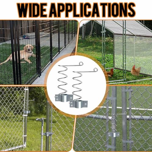 2 Pcs Automatic Chain Link Self Closing Gate Closer, Outdoor Gate Spring for Left/Right Swing Doors, Adjustable Closing Tension for 1-1/4" to 1-5/8" Diameter Tubes, Ideal for Any Chainlink Gate by Ecliptica - Used condition - Image 7