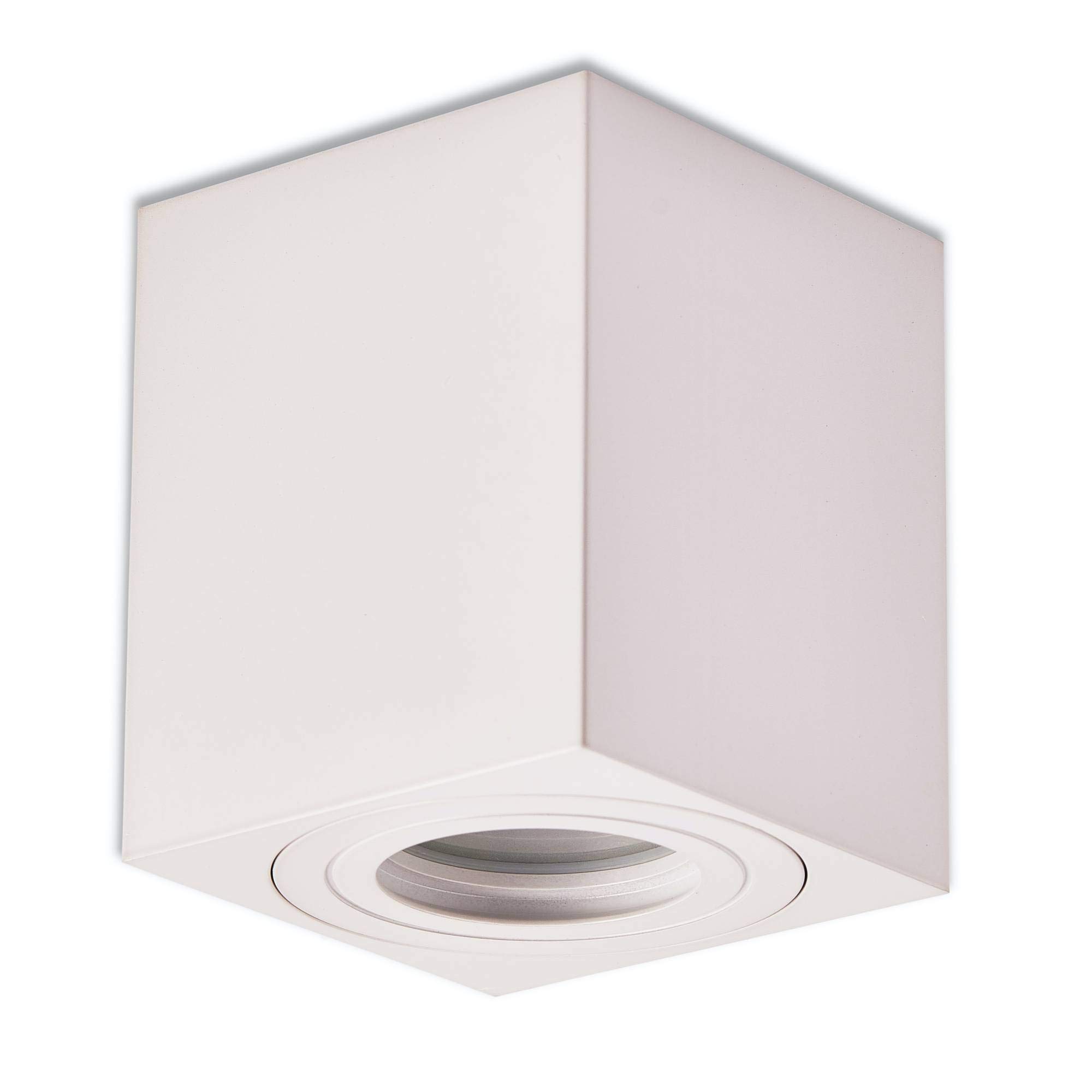 Trano LED luz de superficie luz de superficie montado el foco GU10 230V blanco 5 vatios blanco cálido - superficie montado - foco IP44 para baño/exterior como luz de techo y foco -