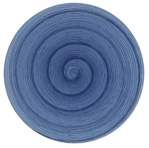 Memento Table Set 6 piatti Piani 27.5 cm - in ceramica Made in Italy, dipinti a mano (Blu, Piani)