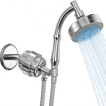 AquaHomeGroup Handheld Shower Head with Filter, 15+2 Stage, Chrome