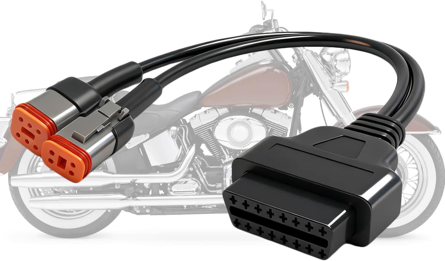OBD2 Diagnostic Scanner Adapter Cable fits for Harley Davidson,2 in 1 Motorcycle OBD Scanner Adapter Cable (16Pin to 4Pin and 16Pin to 6Pin) 12" OBD2 Cable