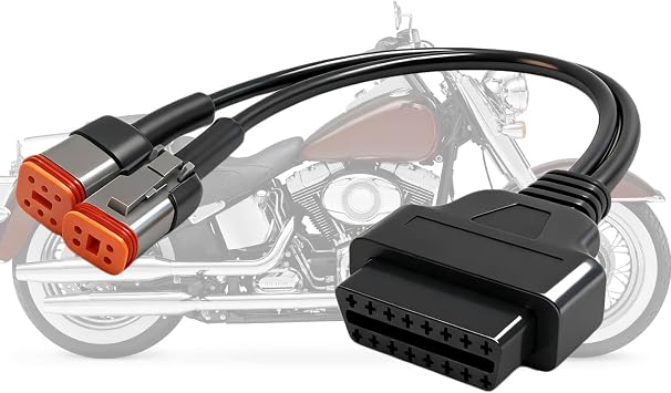 OBD2 Diagnostic Scanner Adapter Cable fits for Harley Davidson,2 in 1 Motorcycle OBD Scanner Adapter Cable 16Pin to 4Pin and 16Pin to 6Pin 12" OBD2 Cable