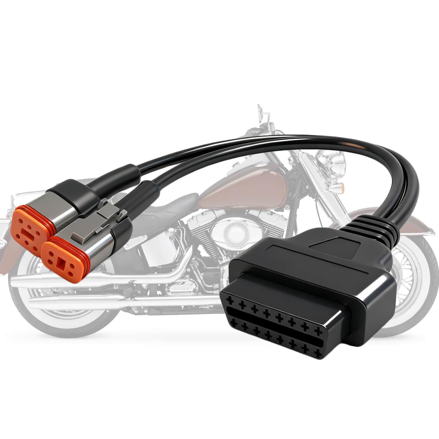 OBD2 Diagnostic Scanner Adapter Cable for Harley Davidson,2 in 1 Motorcycle OBD Scanner Adapter Cable (16Pin to 4Pin and 16Pin to 6Pin) 12" OBD2 Cable