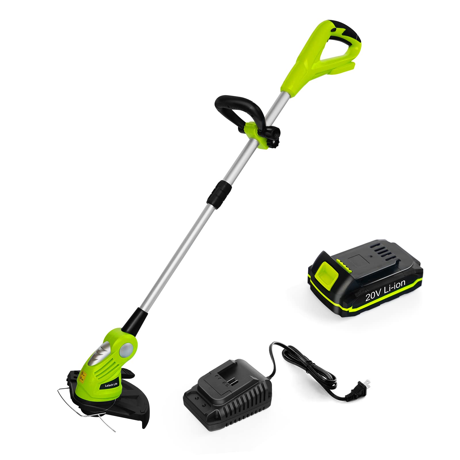 Leisch Life 20V Cordless String Trimmer 10-Inch Line Weed Wacker ,Lightweight,Adjustable