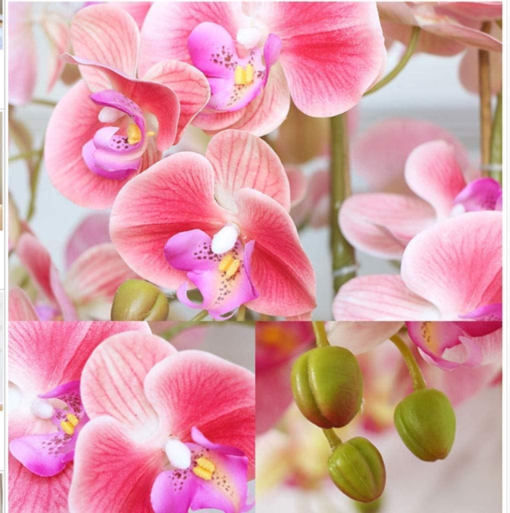 Orchidée Artificielle avec jardinière en Porcelaine Fleurs de phalaenopsis artificielles 10 Fausses orchidées artificielles 65 cm Fleurs artificielles