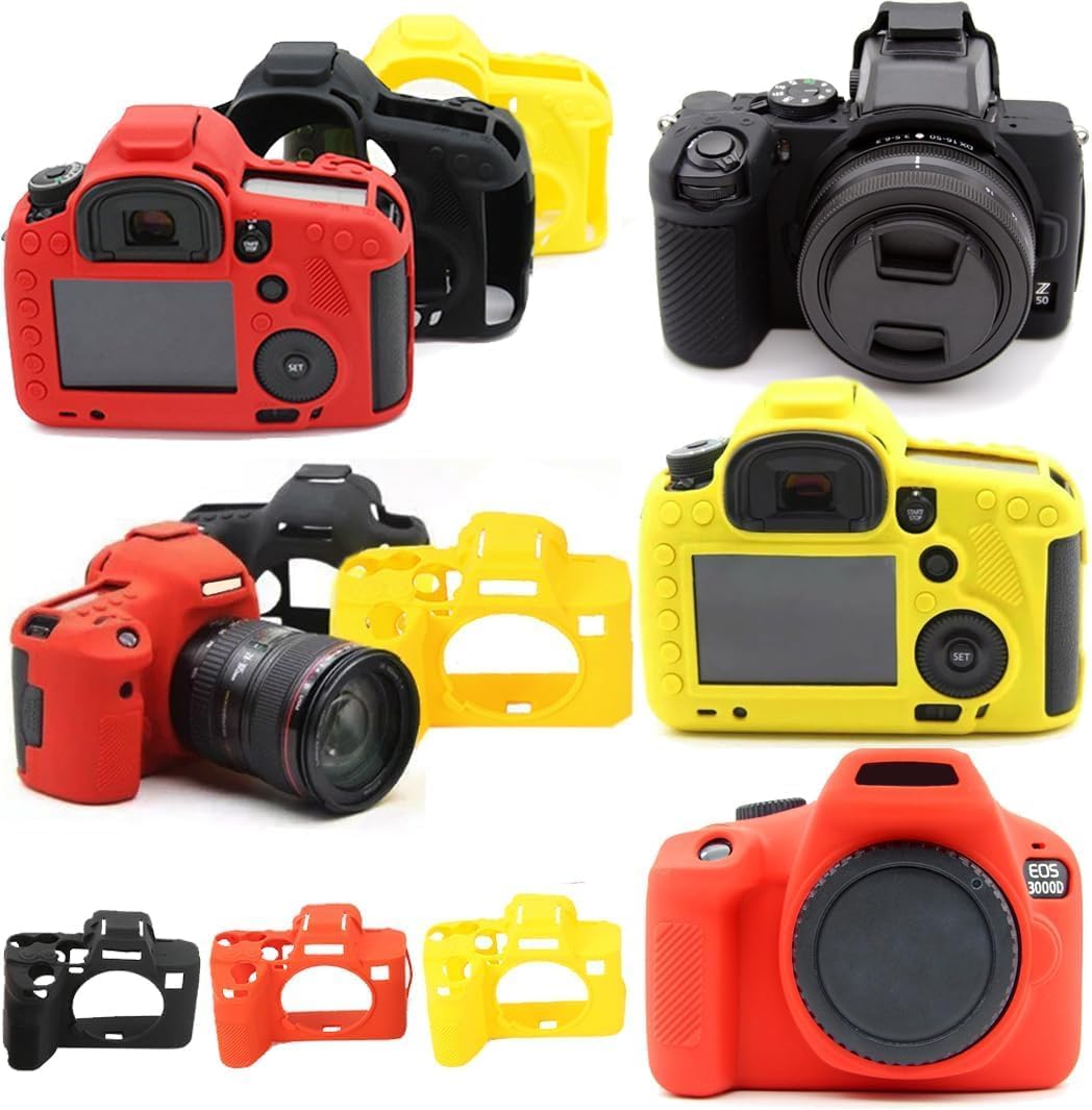 Camera Case for Nikon D7500, Soft Silicone Protective Cover Housing Rubber Body Skin for Nikon D7500 Digital SLR Camera Bag Red