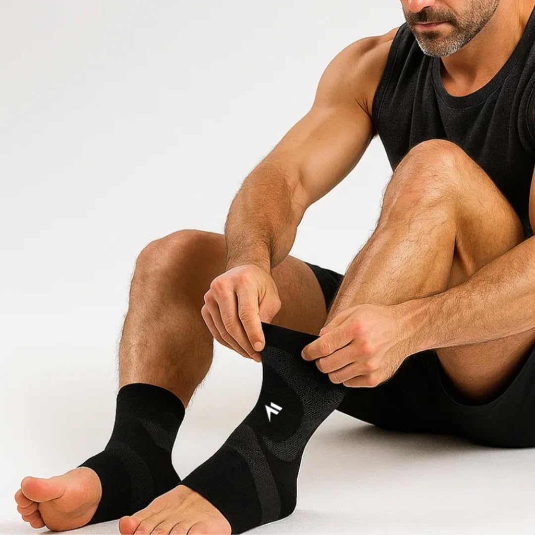 Flytex - Maintiens de Compression pour Chevilles V3 - Confort, Sécurité, Performance - Accompagne le Mouvement - Matériaux Respirants (M)