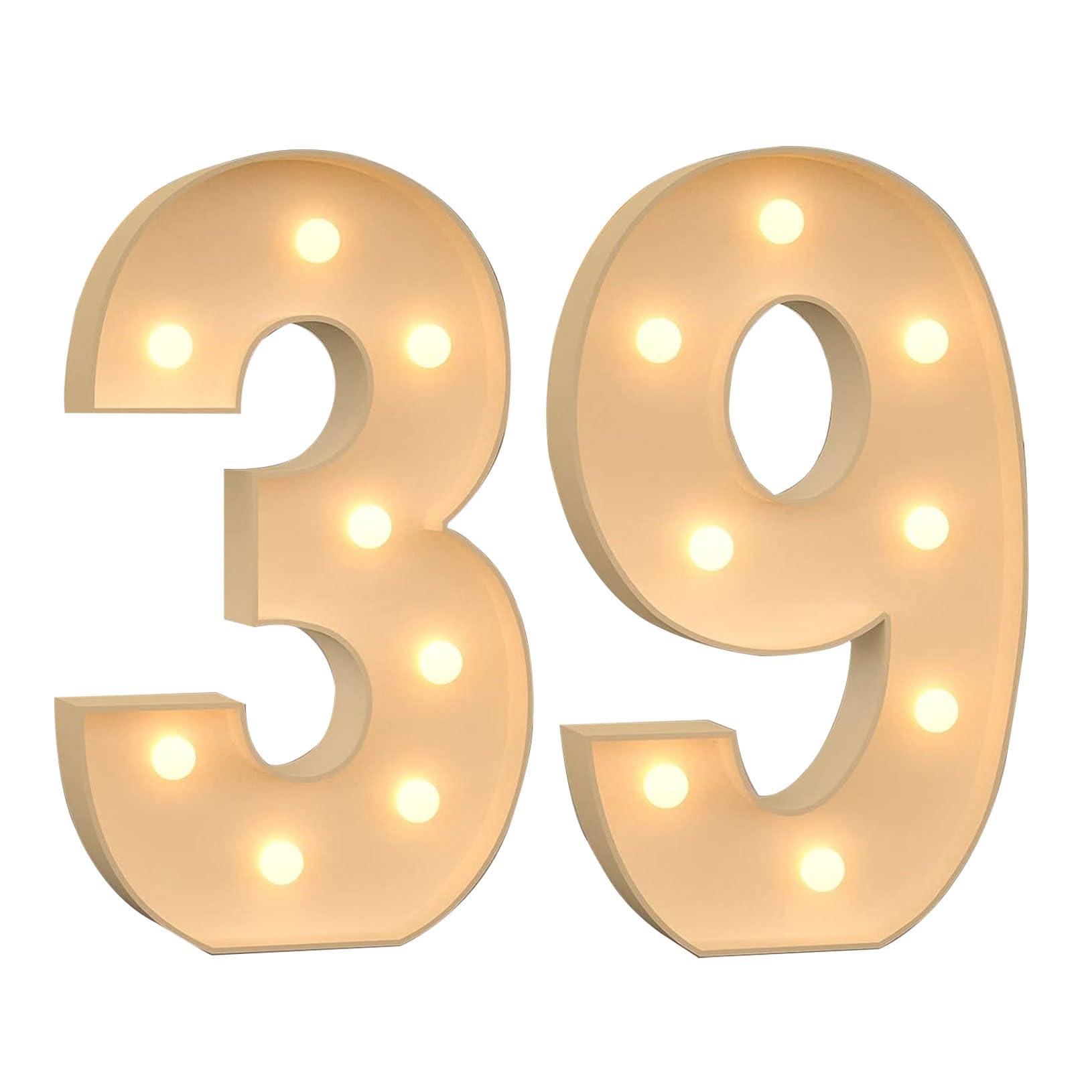 Numero LED Gigante 100 Cm Per Decorazioni Feste – Kit Fai Da Te Con Luci Calde (Scegli Il Numero: 1, 18, 30, 50...)
