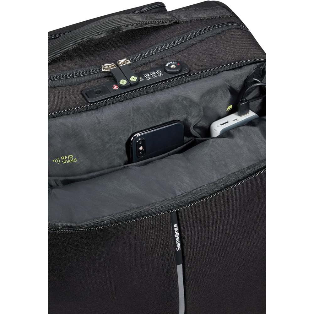 Samsonite Securipak - Bolsa de Viaje S con Ruedas, 55 cm, 39 L, Color Negro (Acero Negro)