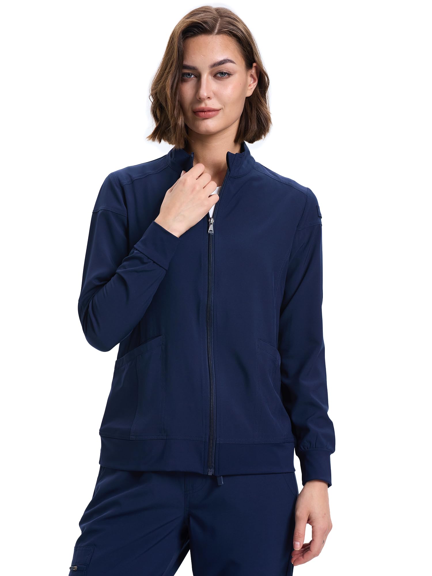 floralhue Scrub Jackets for Women, Zip Front Medical Jacket, Nurse Caots