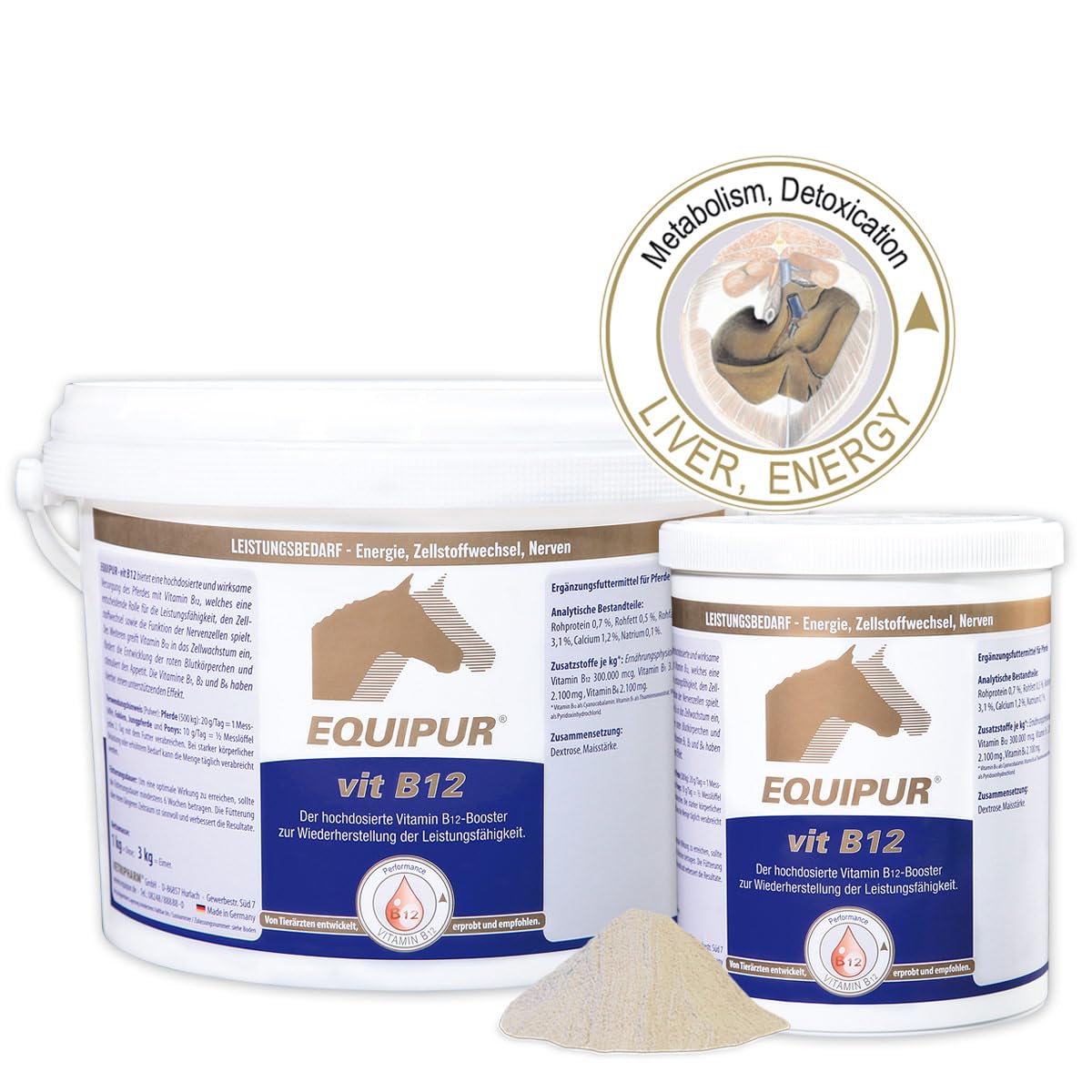 Equipur VIT B12 | 3 kg | Complemento alimenticio para caballos | Alta dosis de vitamina B12