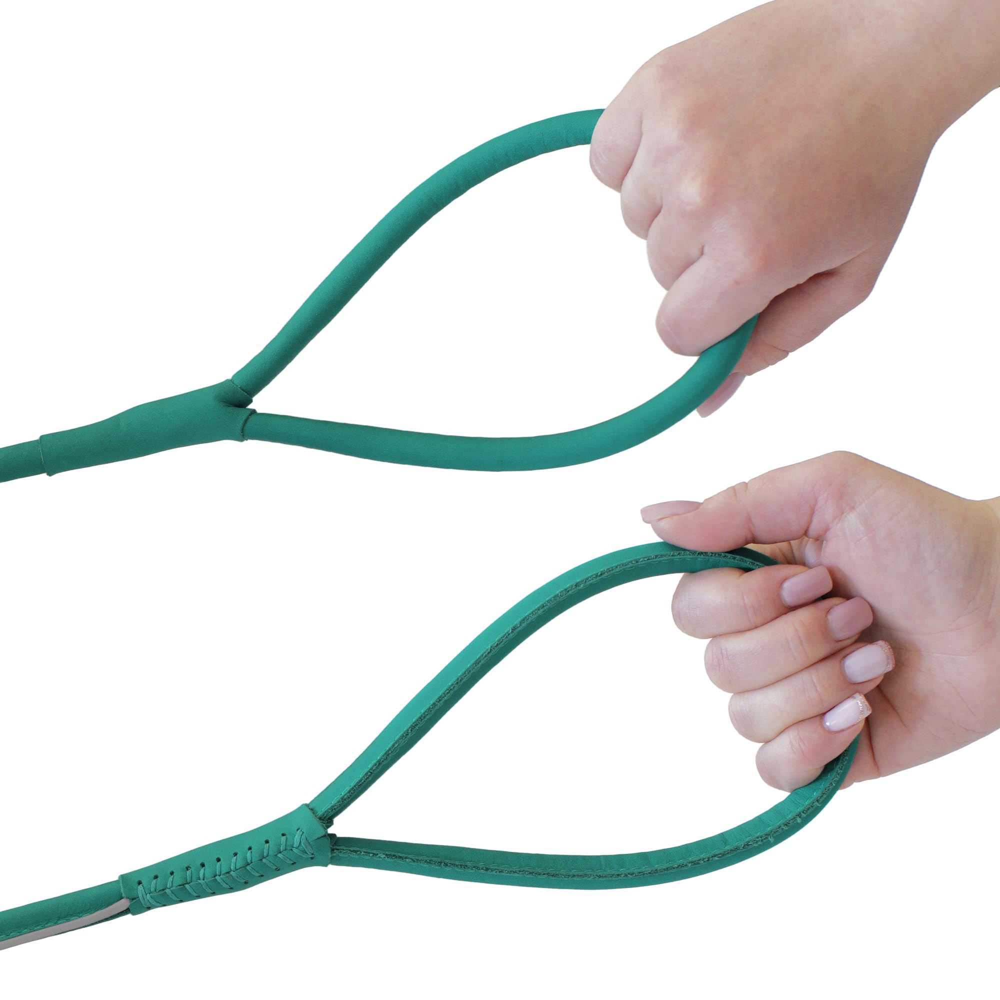 OOPSDOGGY Reflective Rolled Leather Dog Leash 6 ft Durable Dogs Lead for Small Medium Large Dogs (Teal, Large) - Image 4
