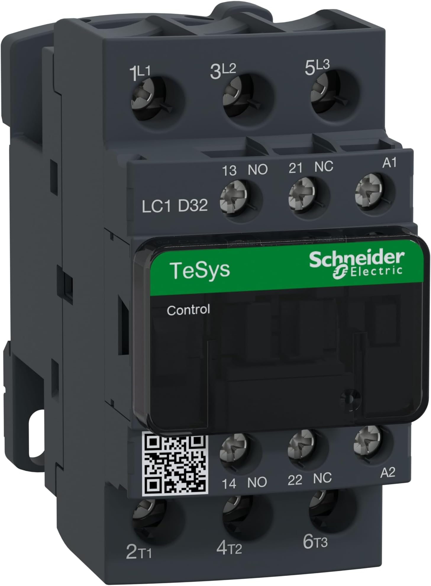 LC1D32M7 Tesys D - AC Contactor with 32A, AC3, 220VAC, 3 Pole, 1NO 1NC, White, Fixed & DIN Rail Mounting Contactor, LC1D32M7 Contactor