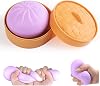 Giant Glitter Dumpling Squishy,Dumpling Squishy Stress Balls,Squishy Dumplings Toy with Steamer Box,Soft Squeeze Dumplings Squishys,Cute Soft Glitter Calming for Stress Relief,Boys Girls