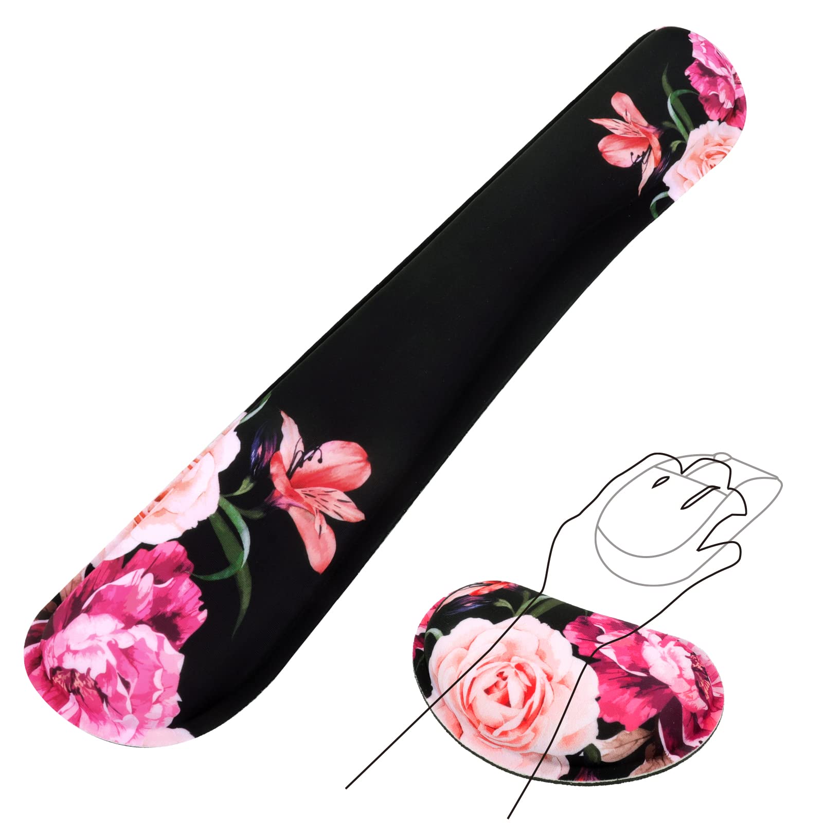 Anyshock Keyboard Wrist Rest, Ergonomic Mouse Pad Wrist Support Set, Mousepad with Memory Foam