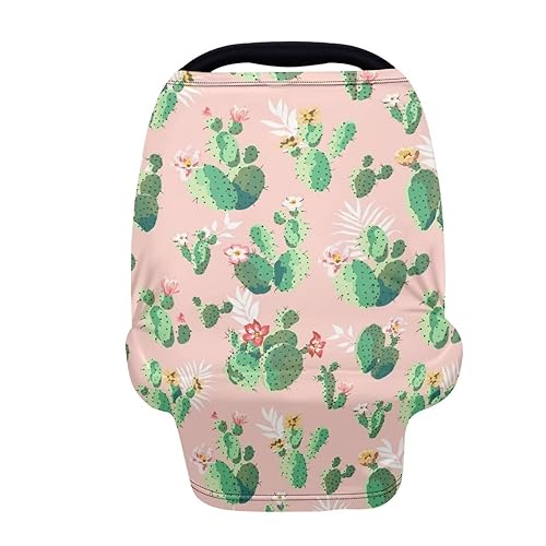 Funda de asiento de automóvil infantil de cactus para bebé, funda elástica para carrito de compras, funda protectora transpirable para portabebés