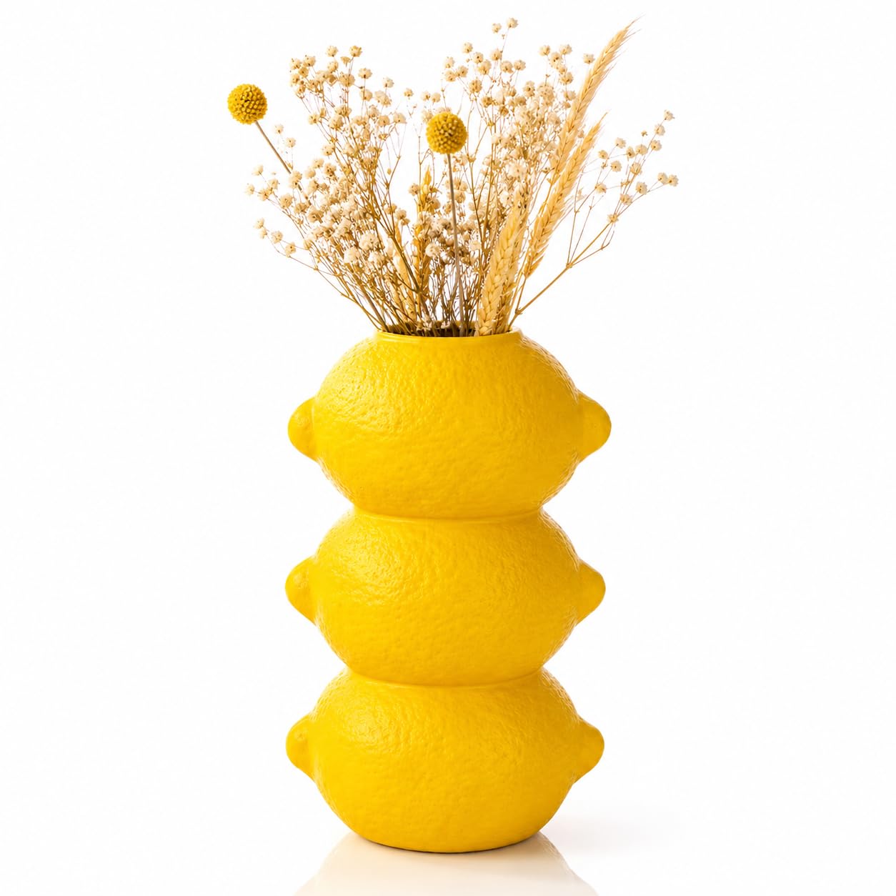 Vaso Decorativo Limone – Vaso da Fiori Mediterraneo per Fiori Secchi, Centrotavola Elegante Stile Costiera Amalfitana per Cucina, Tavolo, Soggiorno, Mensola e Ufficio – Home Decor Italiano Premium