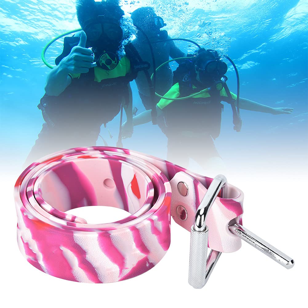 Regulowany gumowy pasek przeciwwagowy, wytrzymała i wytrzymała klamra ze stali nierdzewnej, do nurkowania, snorkelingu, bezdechu, akcesoriów do sportów wodnych