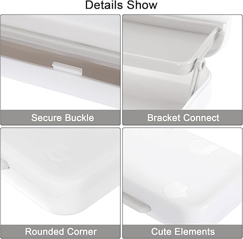 Miniatura 5 de BTSKY Little Duck Caja de lápices de plástico de doble capa, organizador de caja de plástico con tamaño compacto para lápices, borradores, clips de