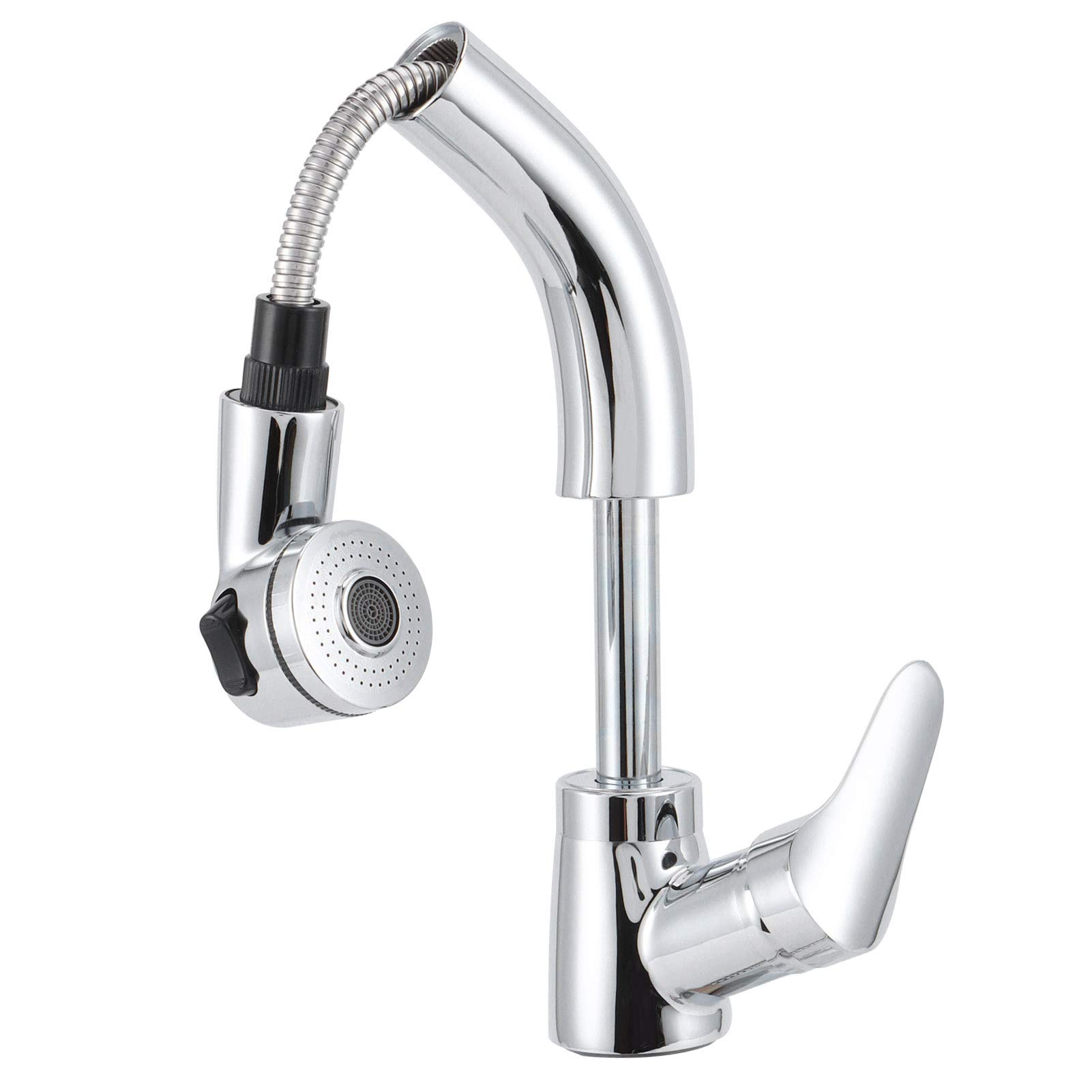 G1/2 Rubinetto per lavello da estraibile Spruzzatore girevole a 360 gradi Miscelatore monocomando con modalità di spruzzo a doppia funzione Costruzione in ottone per lavab