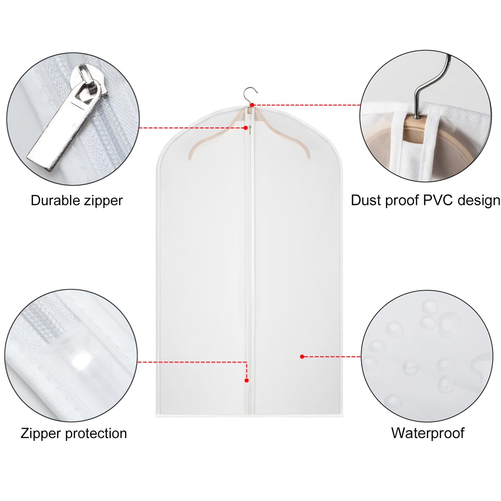 Univivi Suit Bags for Men 20 Pack Travel Garment Bags, Breathable Clothes Covers Protector Bags - Image 3