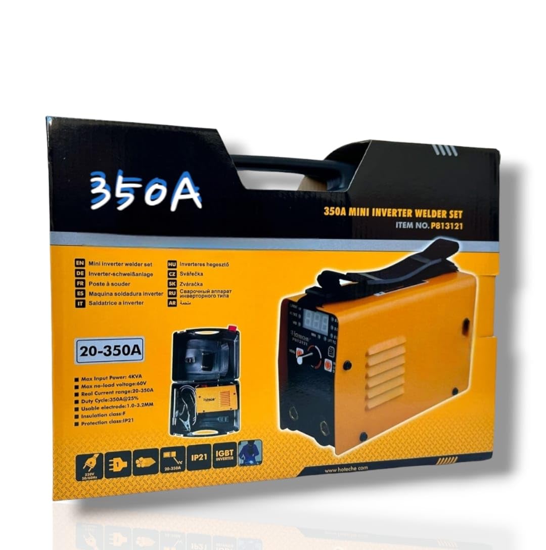 Saldatrice inverter piccola mini 350 Ampere 350A Con valigia trasporto e accessori solo 2 kg a elettrodo