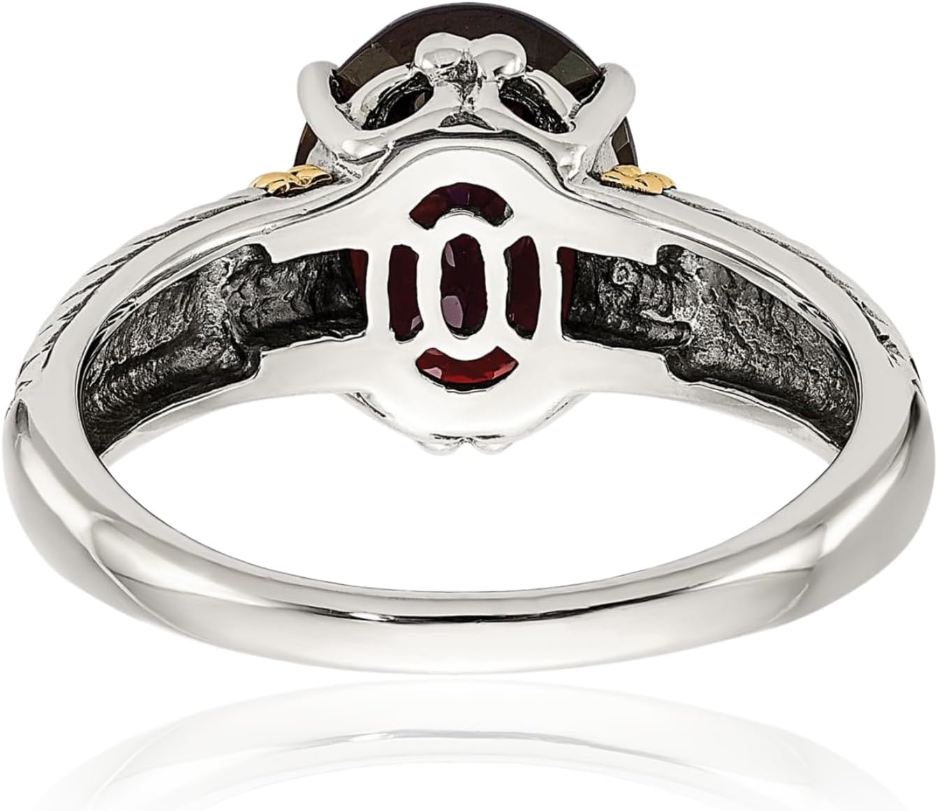 IceCarats 925 Sterling Silver Vintage 3 carat Red Garnet Cocktail Statement Solitaire Ring 4mm Band Oval Cut, Natural, Prong Set