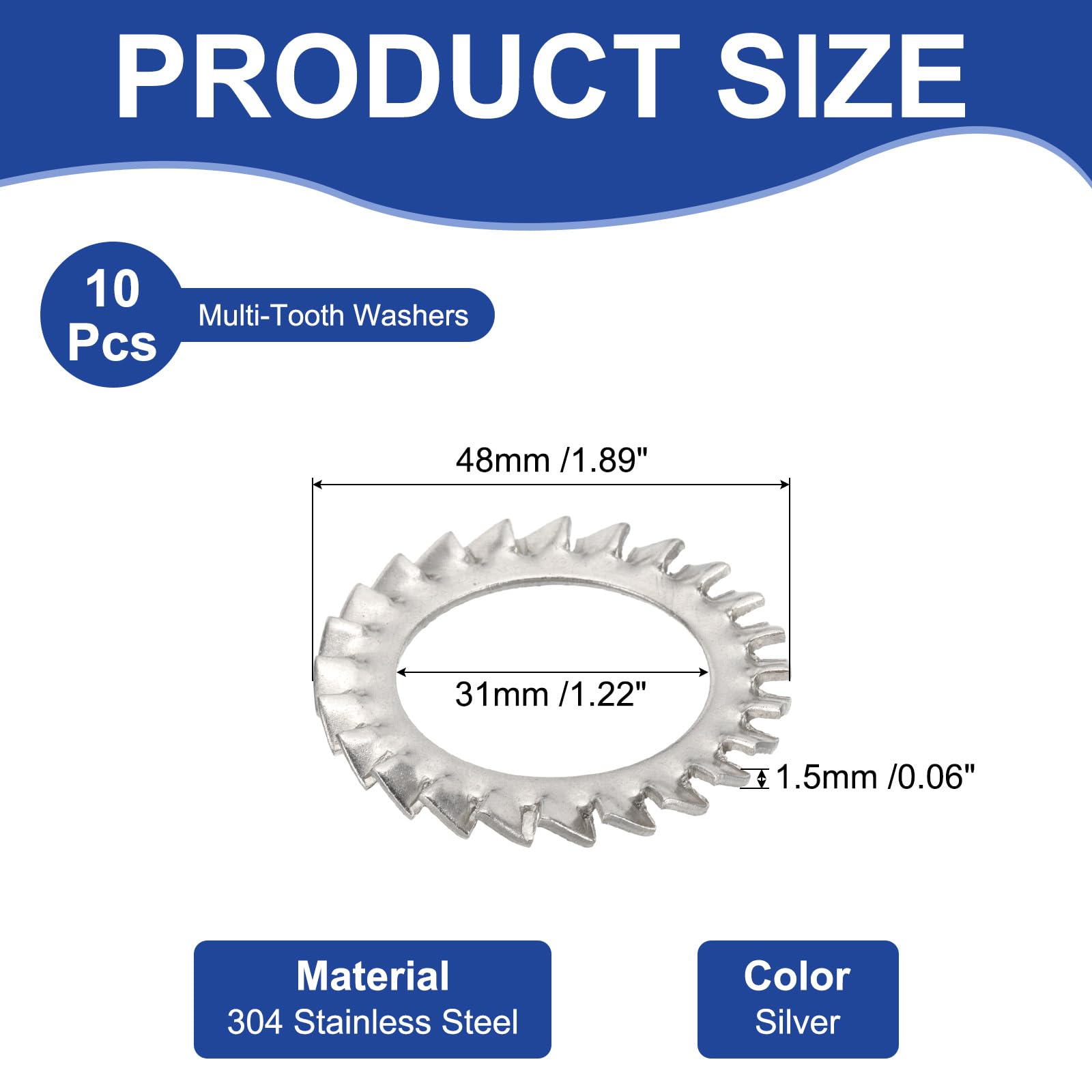 PATIKIL M30 External Tooth Lock Washers - Image 2